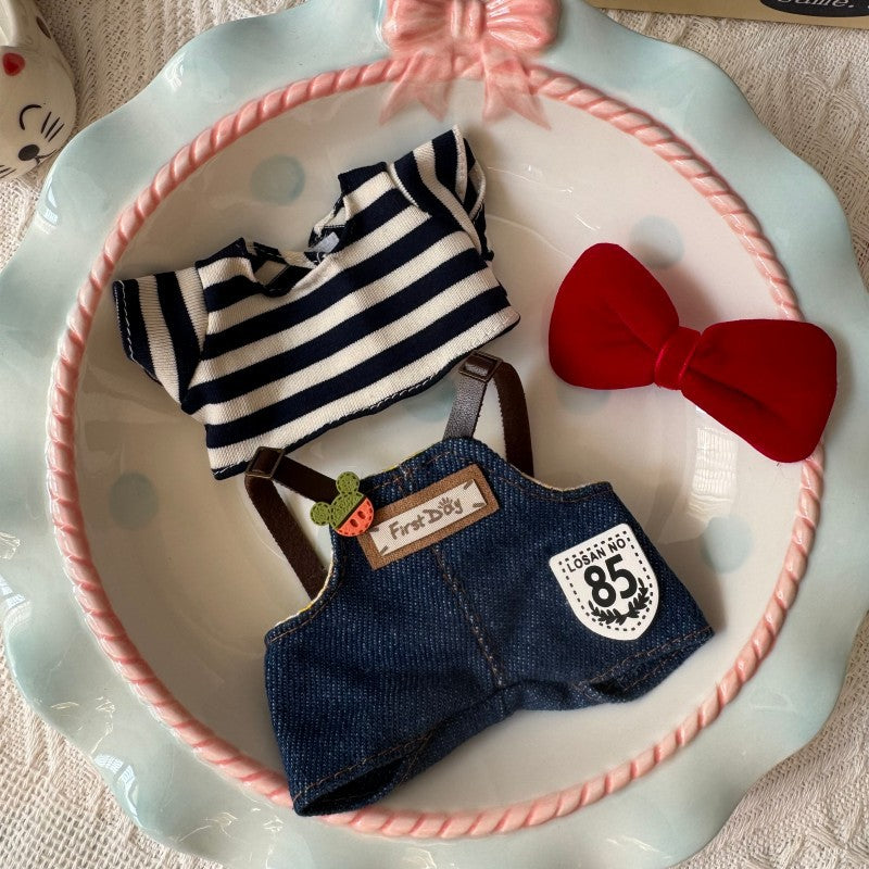(only-clothes) 17cm Labubu Mickey Family Labubu Baby Clothing Replacement Outfit First Generation Macaron Second Generation Sitting Sitting