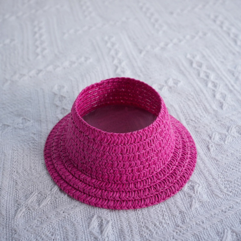 (only-clothes) Labubu Open Top Straw Hat Woven Hat Party Costume Accessories Pastoral Style Labubu Baby Clothes Decoration Accessories