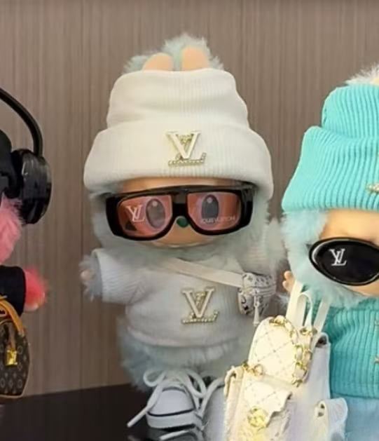 (only-clothes) First and Second Generation Labubu Blind Box Pilot 6.2cm Goggles 10cm Cotton Doll Glasses Accessories
