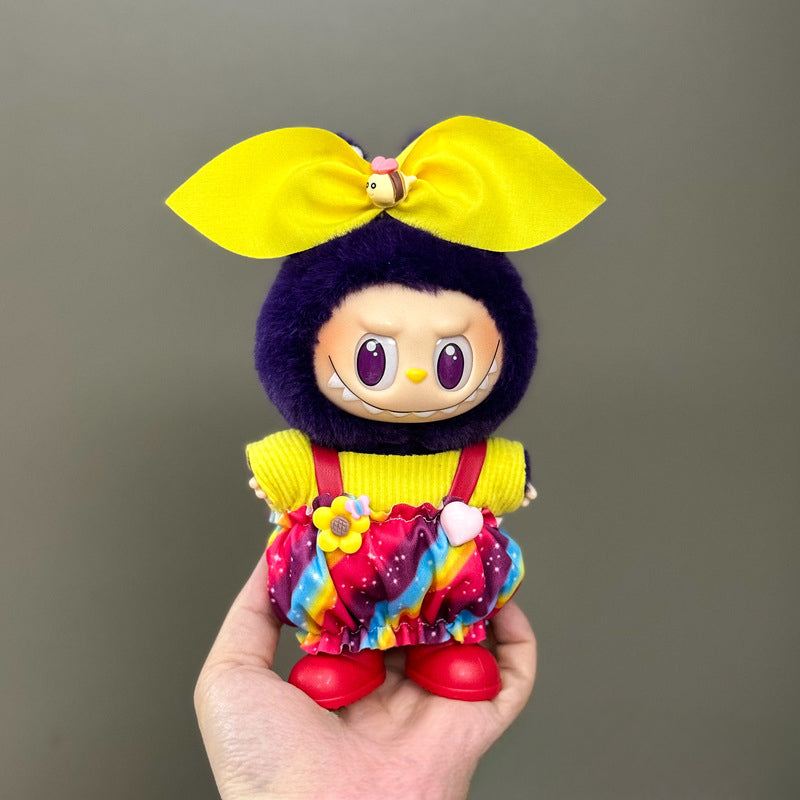 (only-clothes) Suitable for Labubu Doll Clothes 123 Generation Labubu Clothes 17cm Pendant Plush Doll Outfit Dress