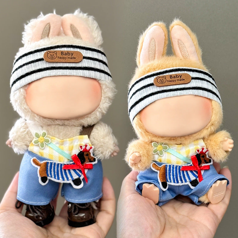 (Only-Clothes) Clothes Only Suitable for Generation Second Generation and Third Generation Pull Clothes 17cm Blind Box Pendant Trendy Vinyl Doll Cloth Ragdoll
