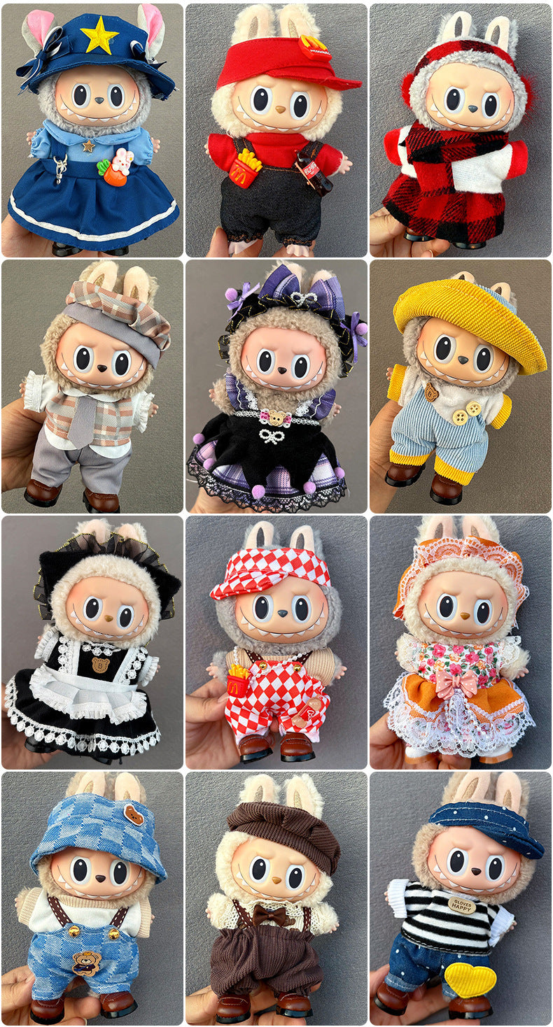 (only-clothes) Suitable for Labubu Doll Clothes Labubu Plush Vinyl Sitting Party First Second Third Generation Dress Set