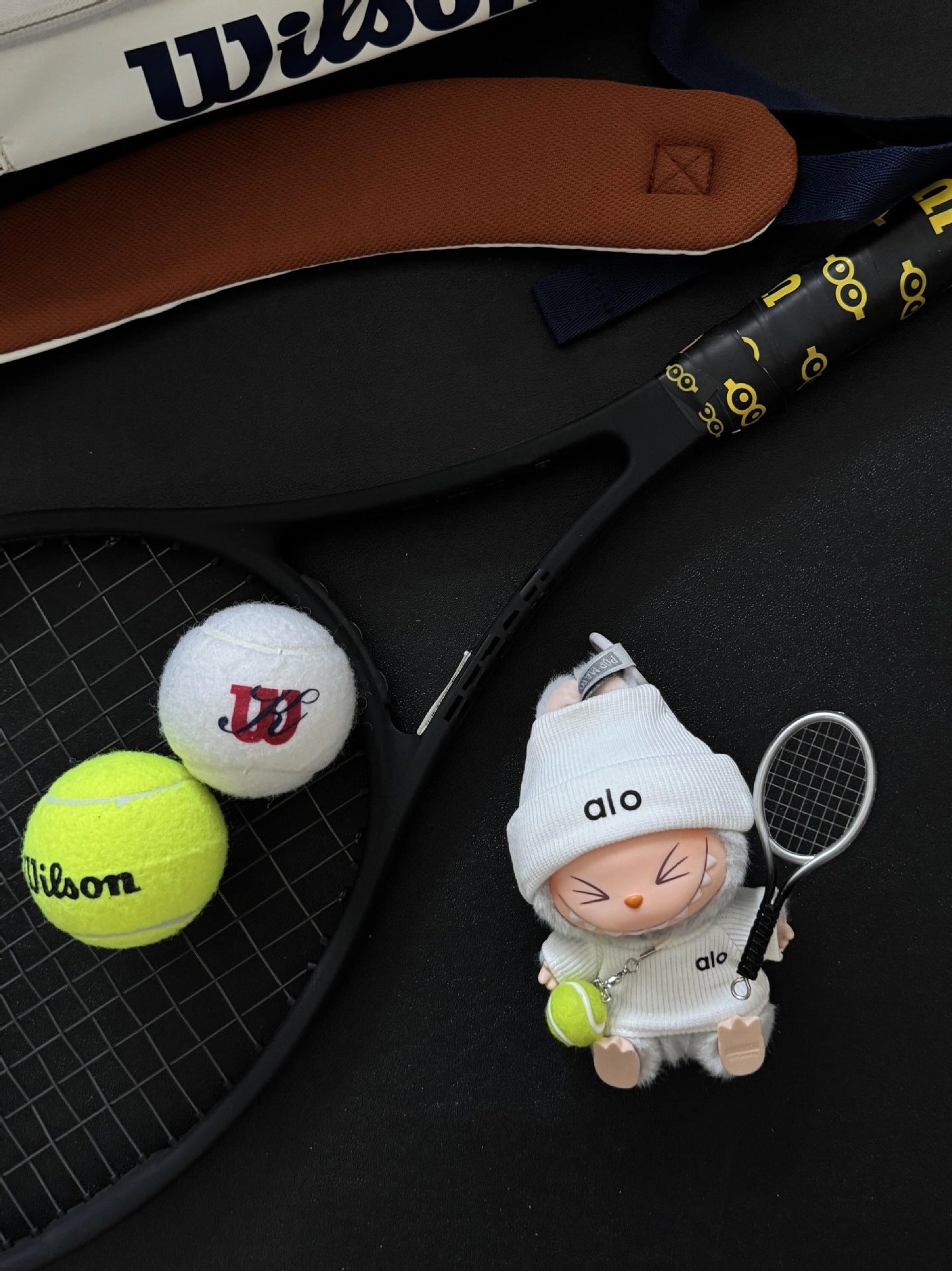 (only-clothes) In Stock Alo Knitted Labubu Tennis Baby Clothes Sports Set First Second Third Generation Sitting Party Labubu Clothes