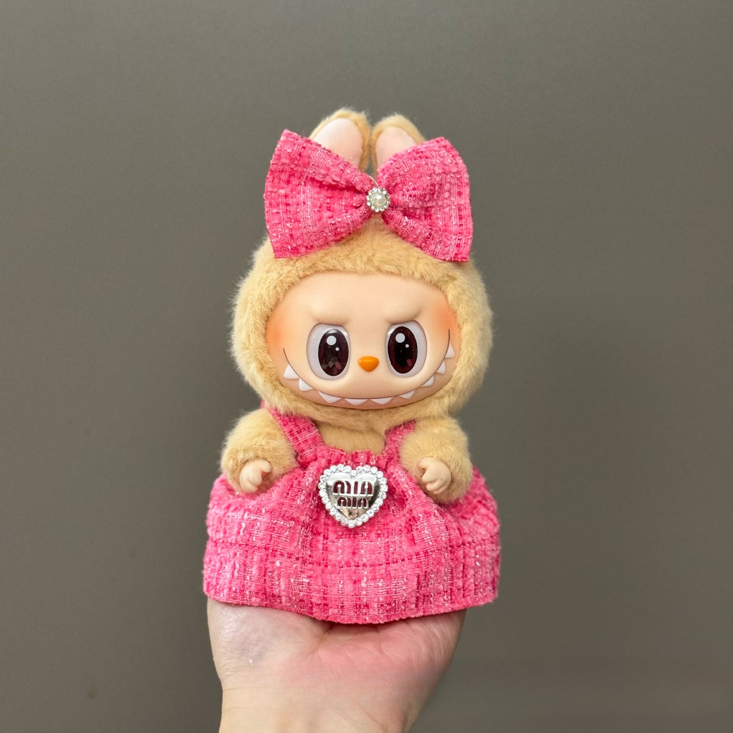 (only-clothes) Suitable for Labubu Plush Doll Clothes First and Second Generation 17cm Pendant Plush Toy Clothes Set Dress