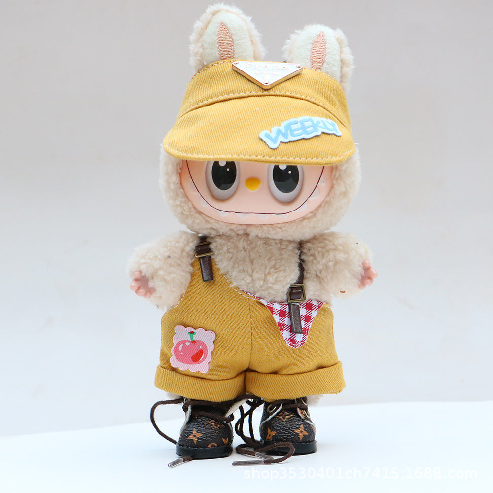 In Stock 17cm Labubu Overalls Labubu Doll Clothes Replacement 10cm Doll Clothes Wholesale