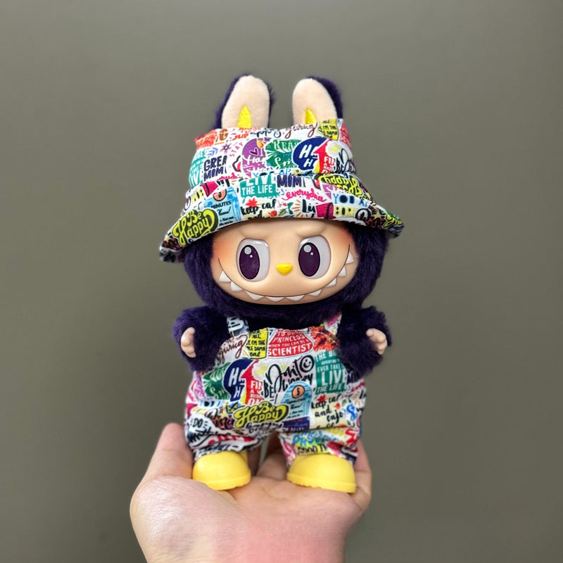 (only-clothes) Suitable for Labubu Doll Clothes 123 Generation Labubu Clothes 17cm Pendant Plush Doll Outfit Dress