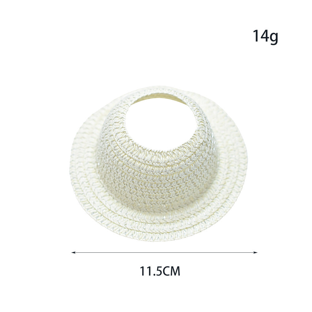 (only-clothes) LABUBU Doll Hat LABUBU Straw Hat First Second Third Generation Blind Box Earless Doll Hat Open Top Sitting Party Hat