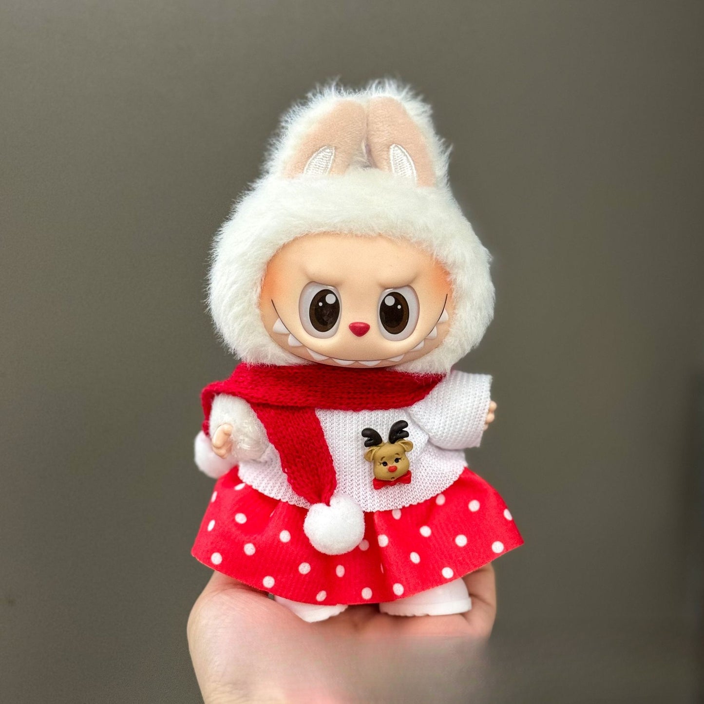 (only-clothes) Only Clothes Suitable for Labubu Doll Clothes First Second Third Generation Labubu Pendant Doll Wearable Christmas Doll Clothes Set