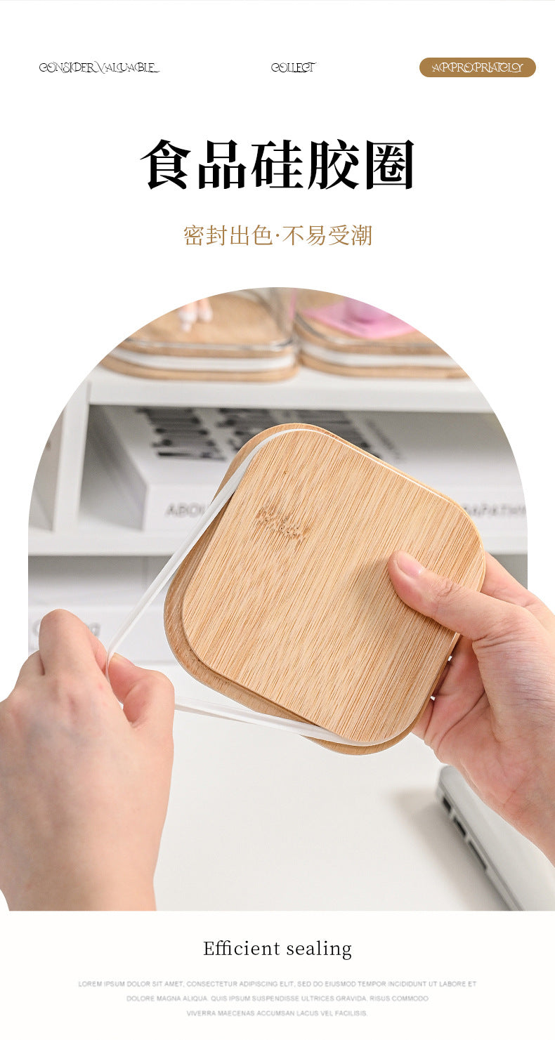 Transparent Labubu Display Box Dustproof Bamboo Wood High Transparency Trendy Toy Cute Bubble Mart Figurine Box Mini Storage Box