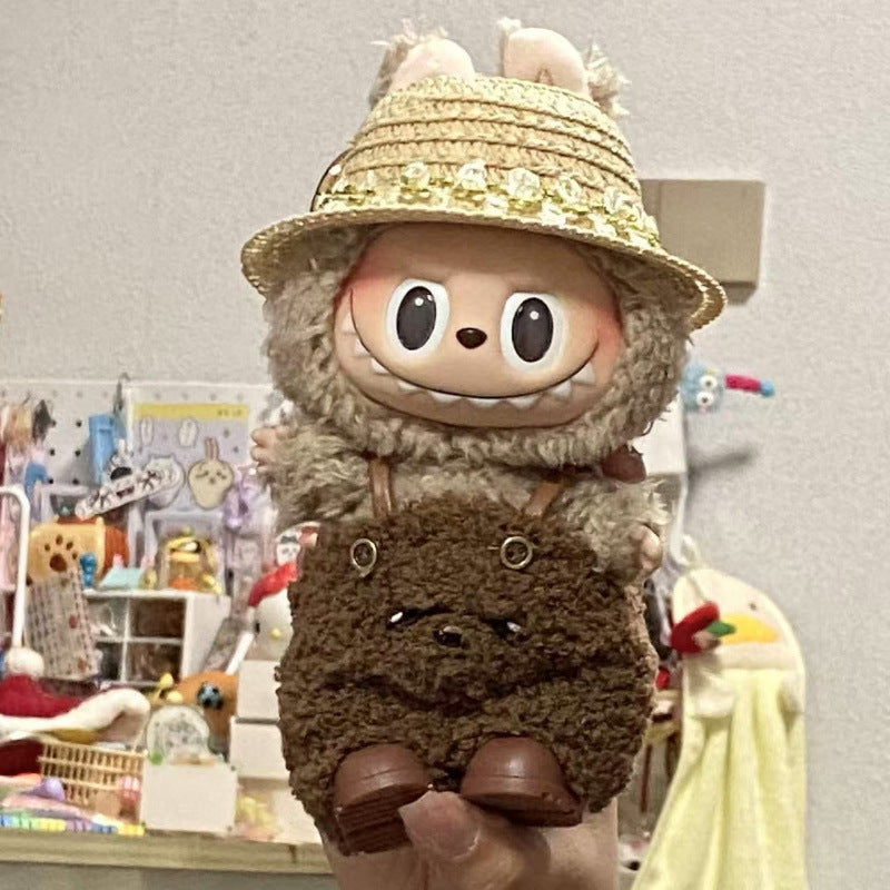 (only-clothes) In Stock Labubu Macaron First and Second Generation Labubu Doll Clothes Sitting Party Vinyl Plush Doll Clothes Set