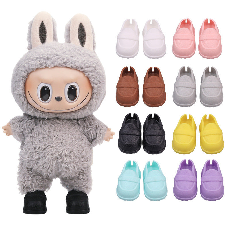Shoes Suitable for Labubu Shoes 1/6 BJD 10/ 15cm Cotton Doll Leather Texture Shoes Toy