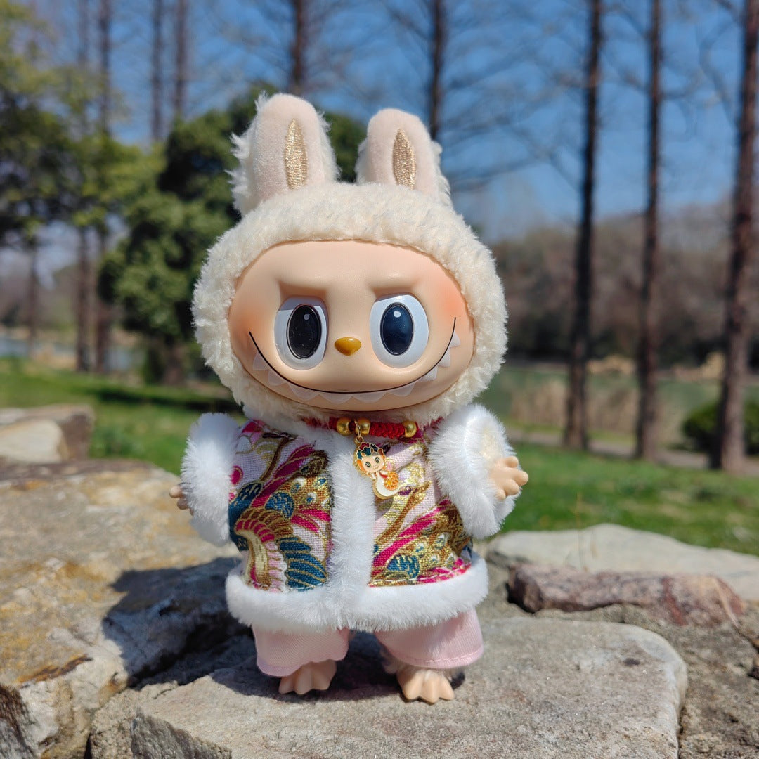 (only-clothes) First, Second, and Third Generation Blind Box Doll Clothes New Chinese Style Tang Suit Hanfu Set 17cm Labubu Replacement Clothes