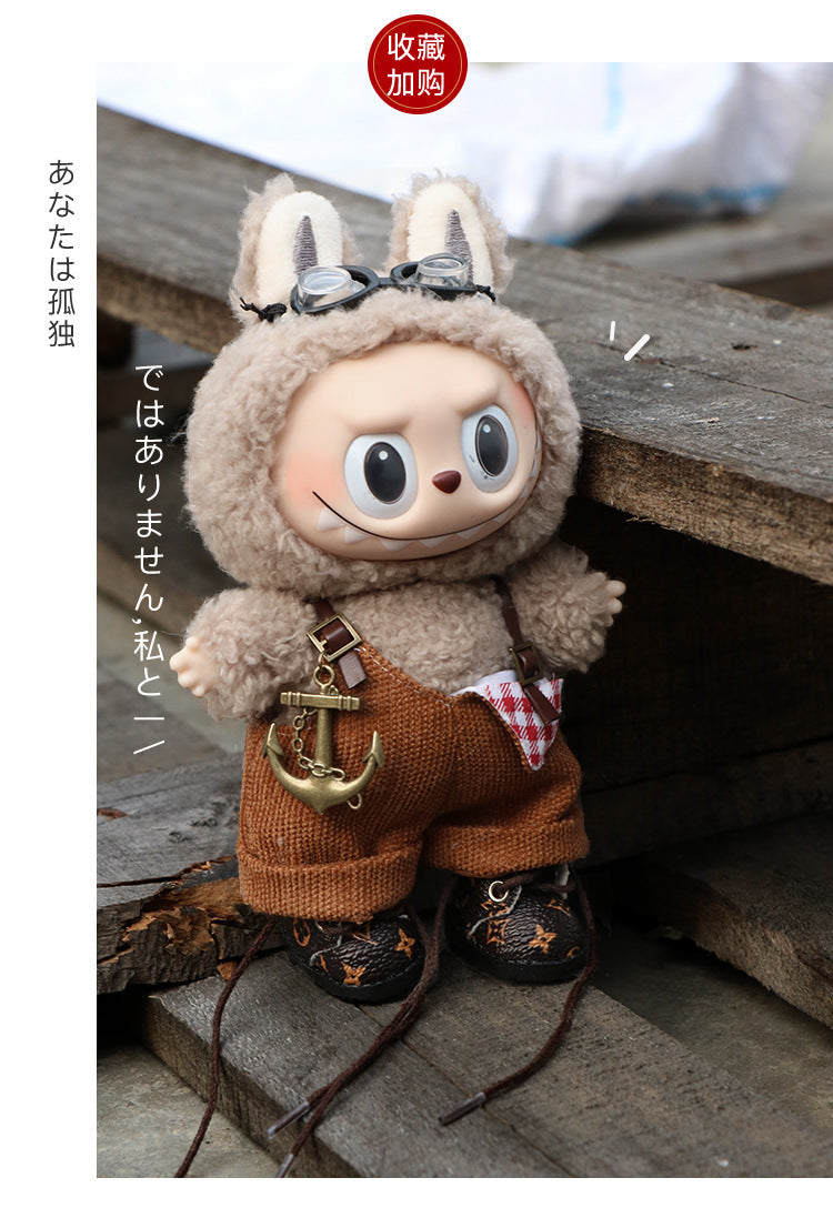 In Stock 17cm Labubu Overalls Labubu Doll Clothes Replacement 10cm Doll Clothes Wholesale