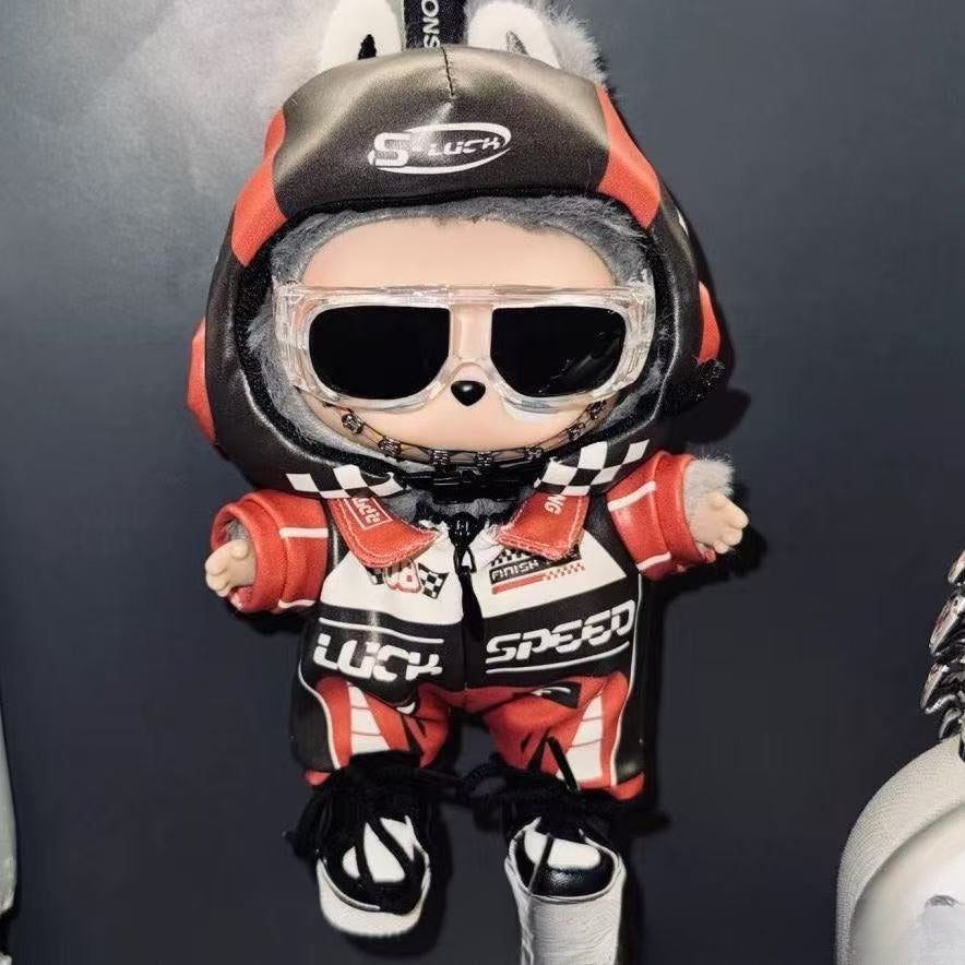 (only-clothes) First and Second Generation Labubu Blind Box Pilot 6.2cm Goggles 10cm Cotton Doll Glasses Accessories