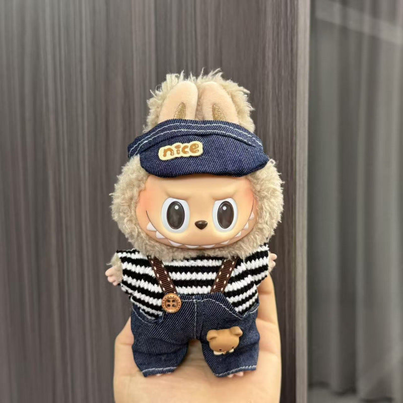 (only-clothes) Labubu Doll Clothes Labubu 17cm Pendant First and Second Generation Vinyl Plush Doll Replacement Clothes Set Accessories