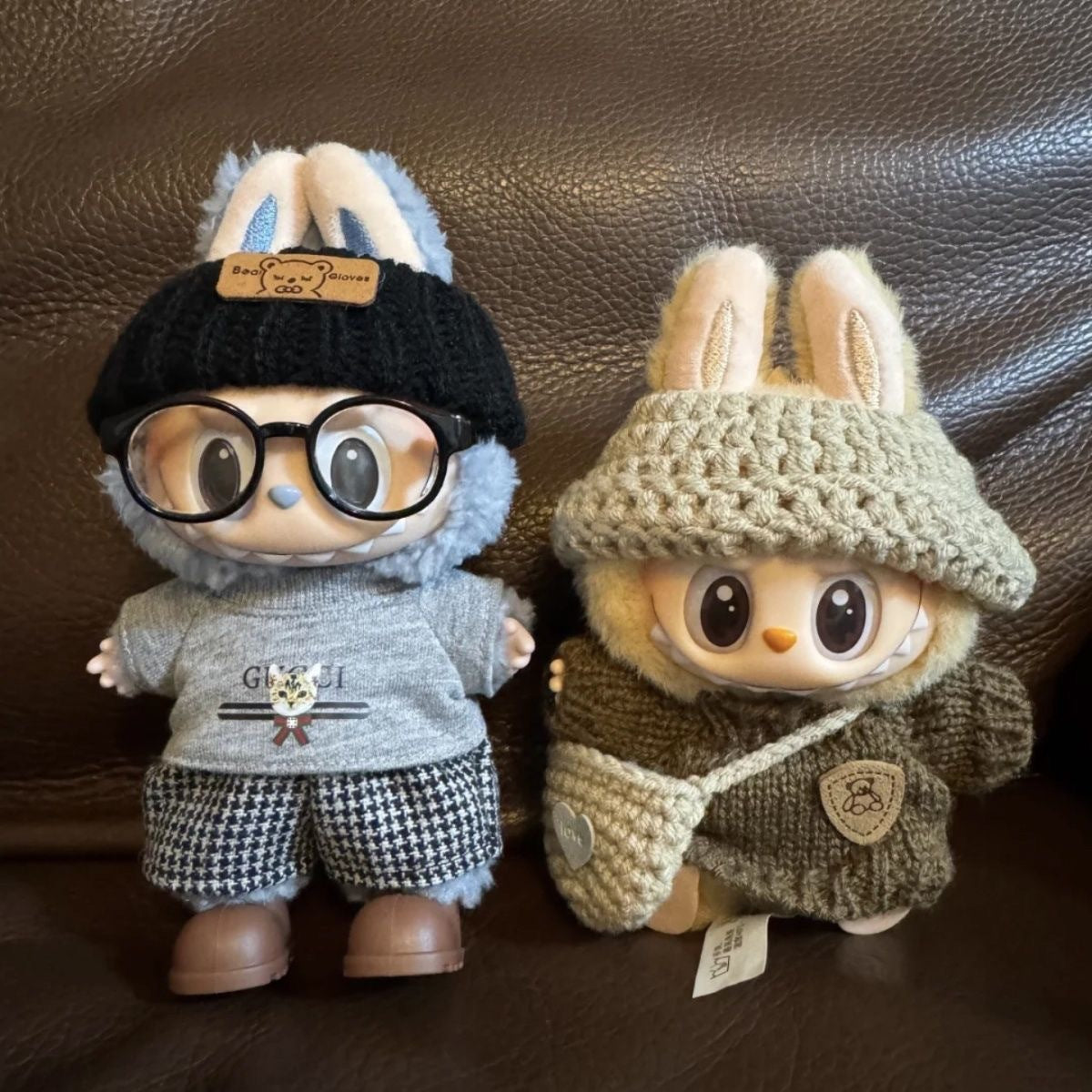 (only-clothes) Bubu Baby Clothes First Second Third Generation Clothes Houndstooth Mr. Cat Hat Top Set Replacement Vinyl Doll