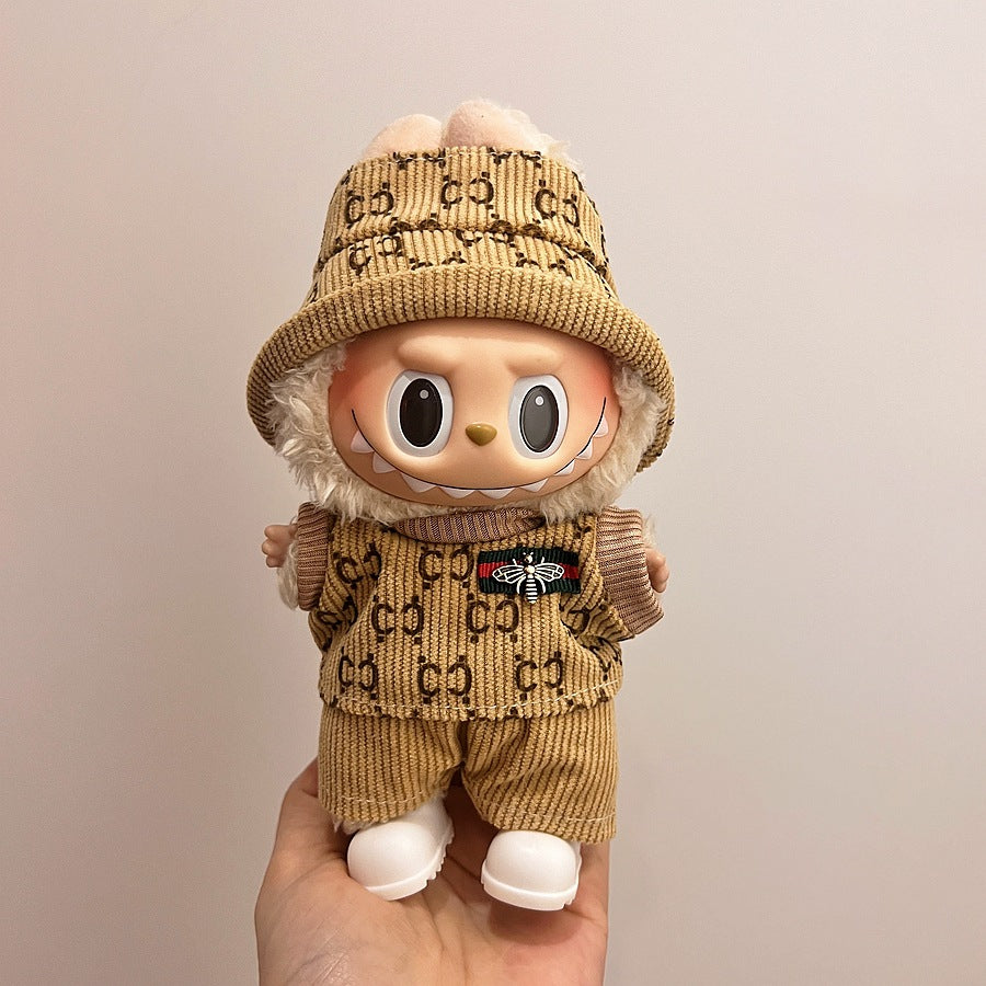 (only-clothes) Suitable for Labubu Doll Clothes First Second Third Generation 17cm Pendant Plush Toy Clothes Set