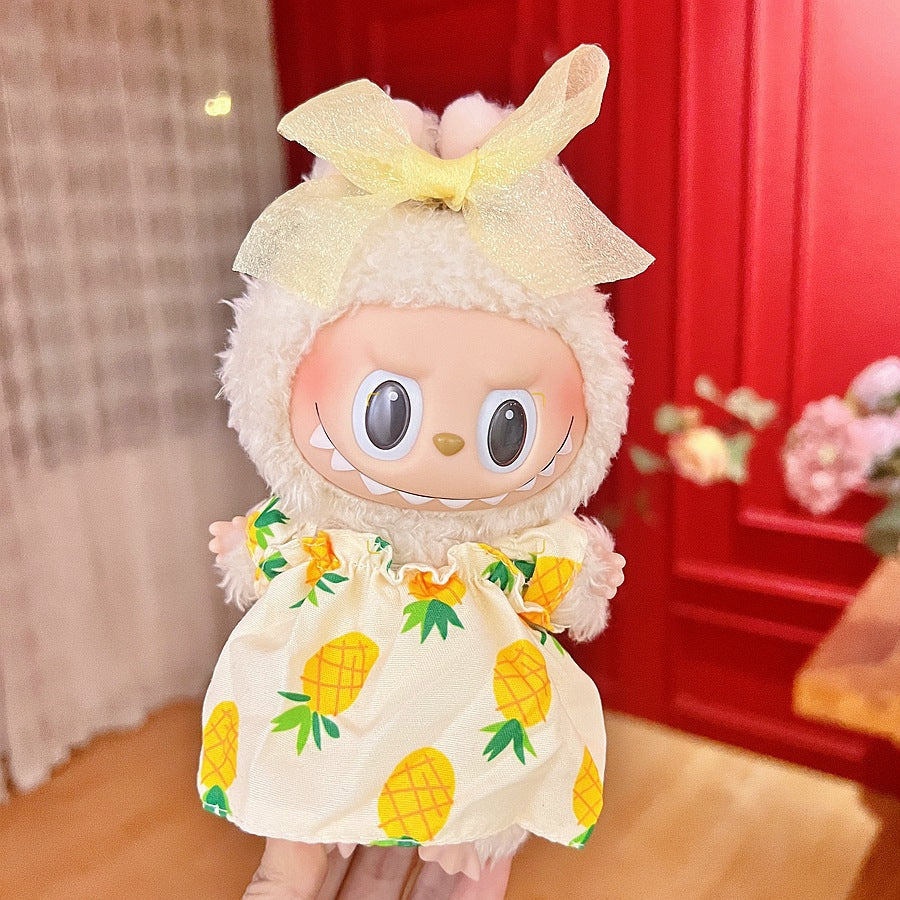 (only-clothes) Suitable for Labubu Doll Clothes First Second Third Generation 17cm Pendant Plush Toy Clothes Set