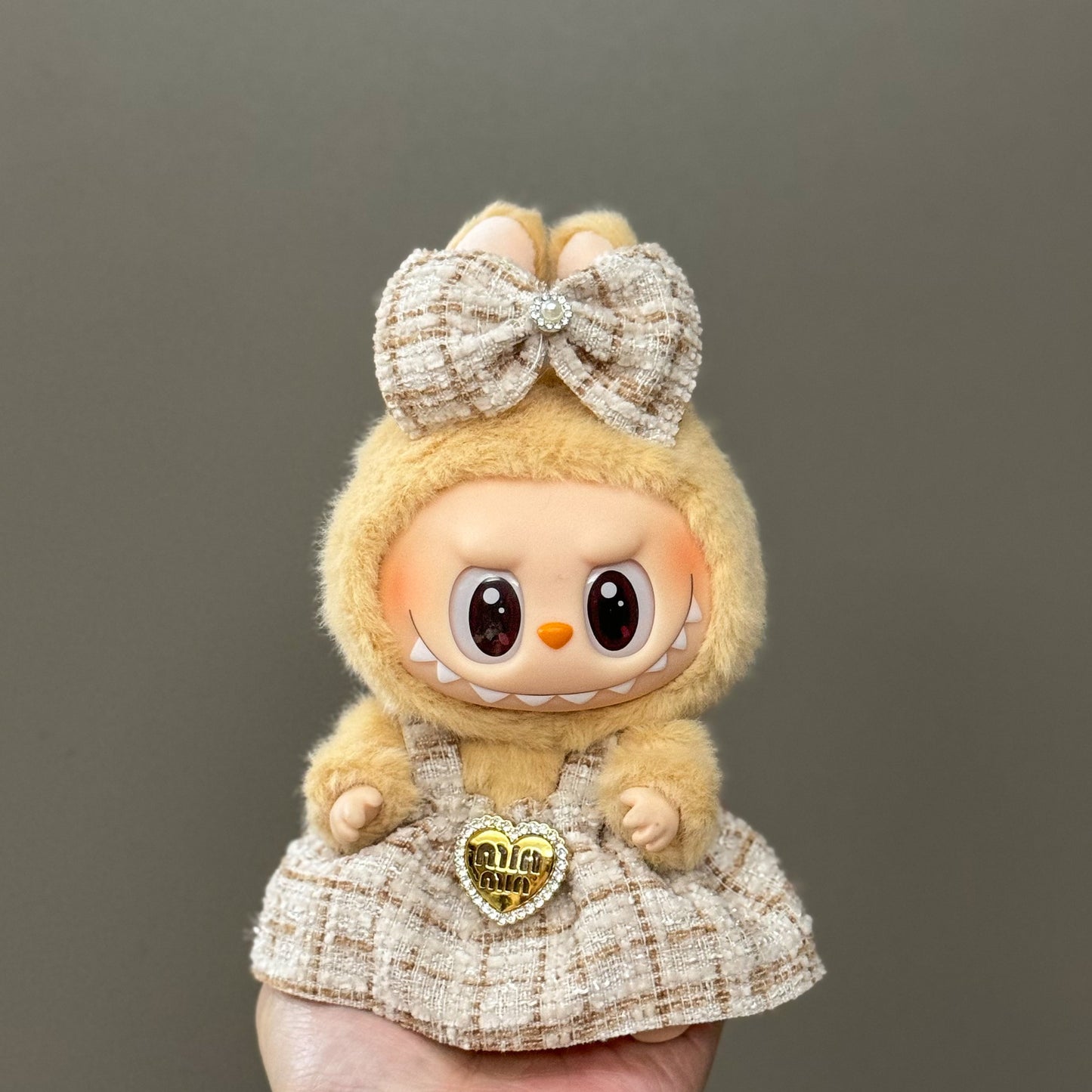 (only-clothes) Suitable for Labubu Plush Doll Clothes First and Second Generation 17cm Pendant Plush Toy Clothes Set Dress