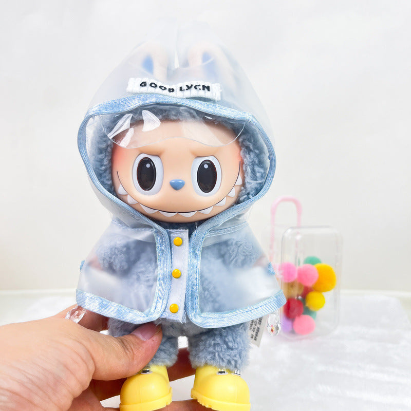 (only-clothes) Labubu Baby Clothes Accessories Labubu Clothing Replacement Sitting Party Cute Cool Handsome Raincoat Set