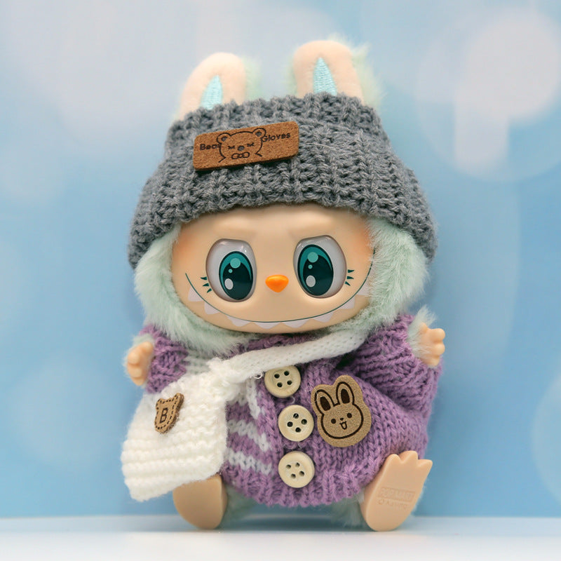 Automobiles Curtain Cloth Pendant Button Knitted Sweater Labubu Hat Small Bag PVC Doll Refill Baby Clothes Suit