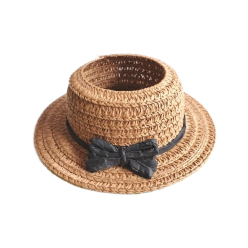 (only-clothes) Suitable for LABUBU Straw Hat LABUBU Headwear Ear-Hole Baby Hat Open-Top Sitting Party
