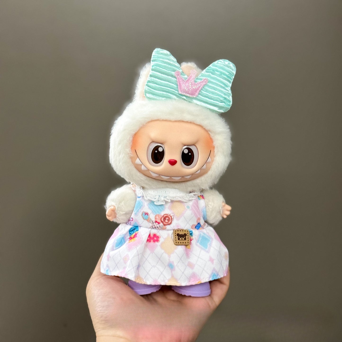 (only-clothes) Suitable for Labubu Doll Clothes First Second Third Generation Labubu Clothes 17cm Vinyl Pendant Doll Set