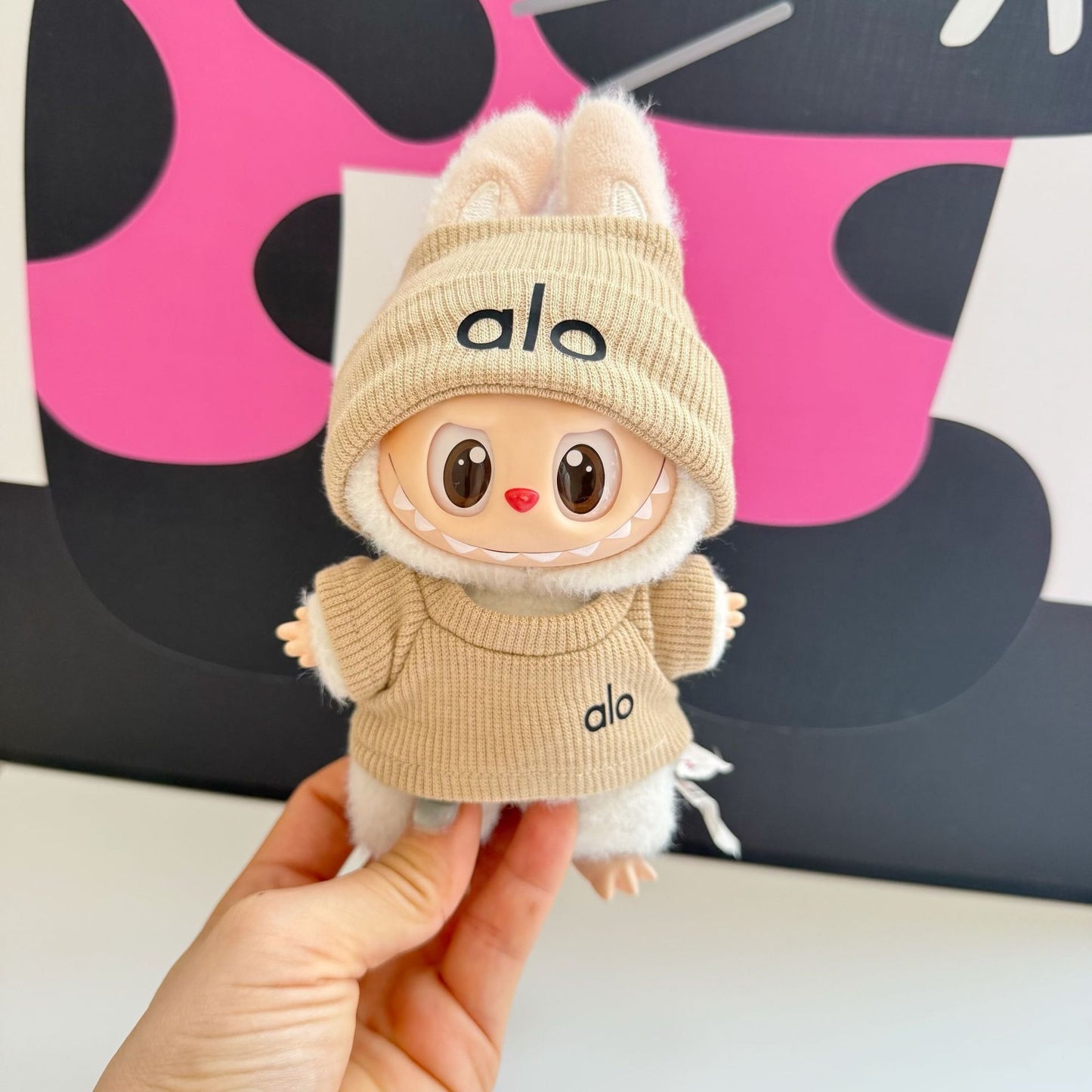 (only-clothes) New Labubu Plush Doll Trendy Brand Crow Heart Set Baby Clothes Replacement Ribbed Shirt Hot-Selling Big Brand Set Cute Baby Clothes