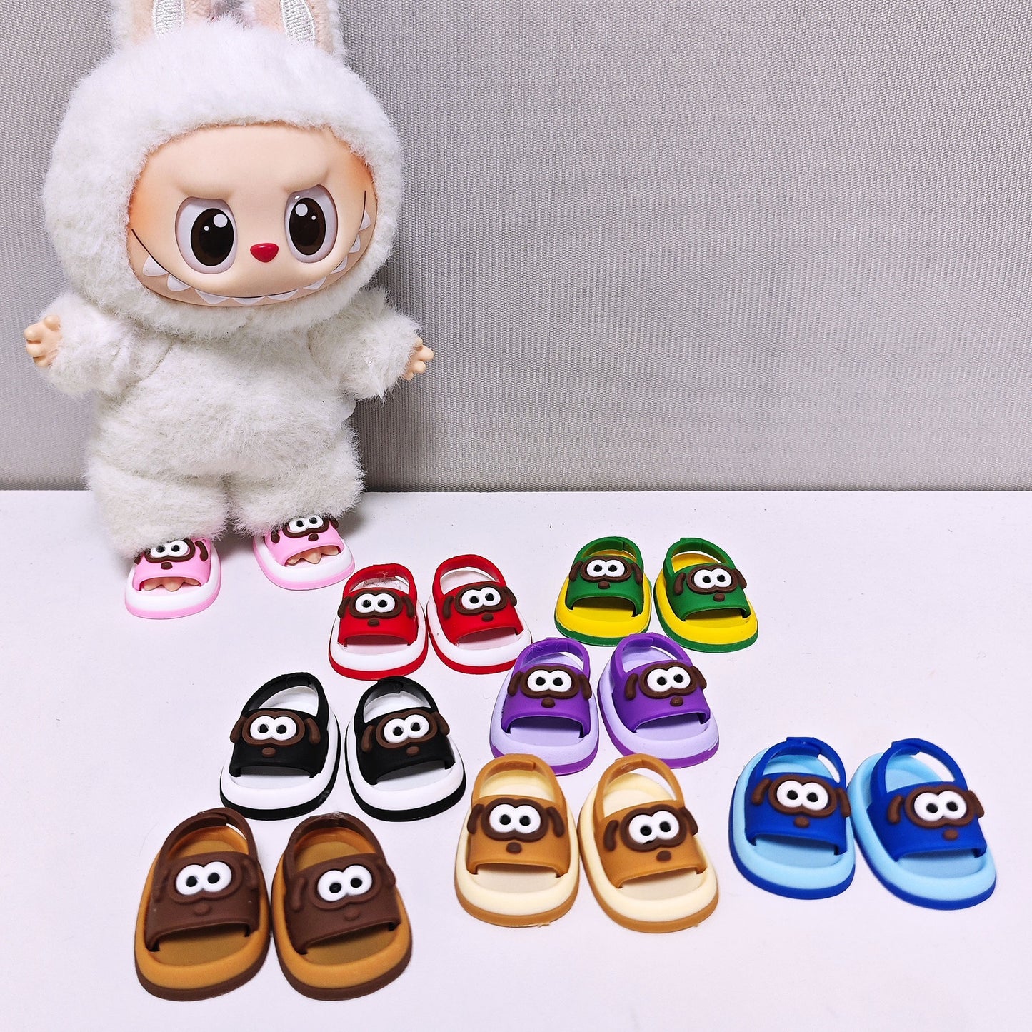 (only-clothes) Labubu Shoes Labubu Sandals 15cm 17cm Labubu Universal Shoes Doll 3.7cm Mini Sandals