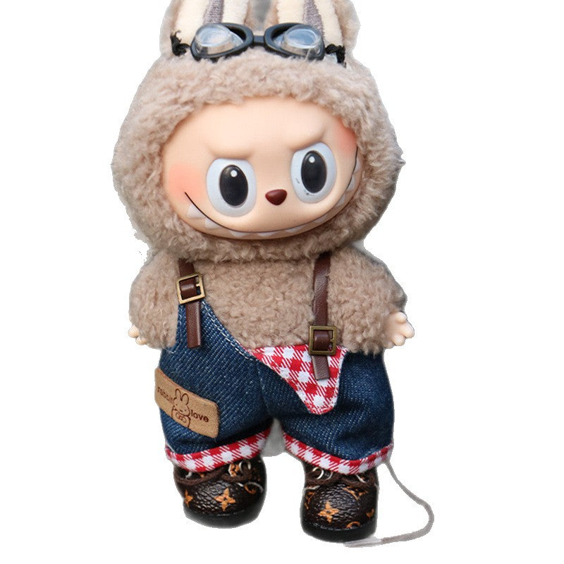 In Stock 17cm Labubu Overalls Labubu Doll Clothes Replacement 10cm Doll Clothes Wholesale