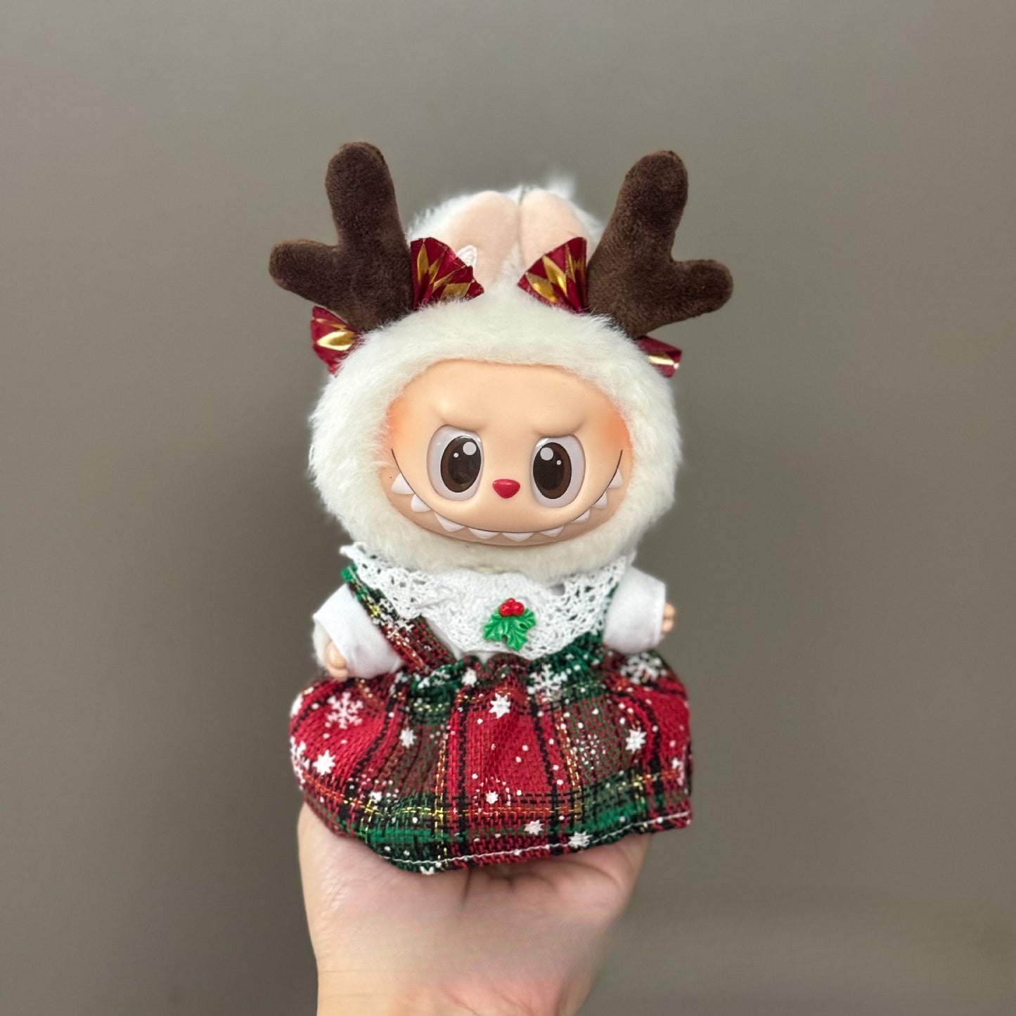 (only-clothes) Only Clothes Suitable for Labubu Doll Clothes First Second Third Generation Labubu Pendant Doll Wearable Christmas Doll Clothes Set