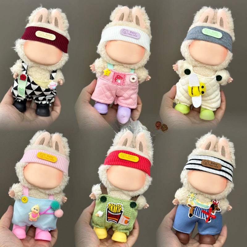 (Only-Clothes) Clothes Only Suitable for Generation Second Generation and Third Generation Pull Clothes 17cm Blind Box Pendant Trendy Vinyl Doll Cloth Ragdoll