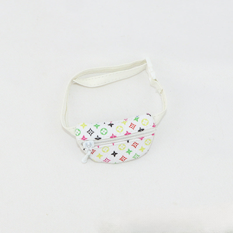 (only-clothes) First and Second Generation Labubu Waist Bag Crossbody Bag BJD/1/8/1/12 Scale Doll Old Flower Small Crossbody Bag Toy Replacement