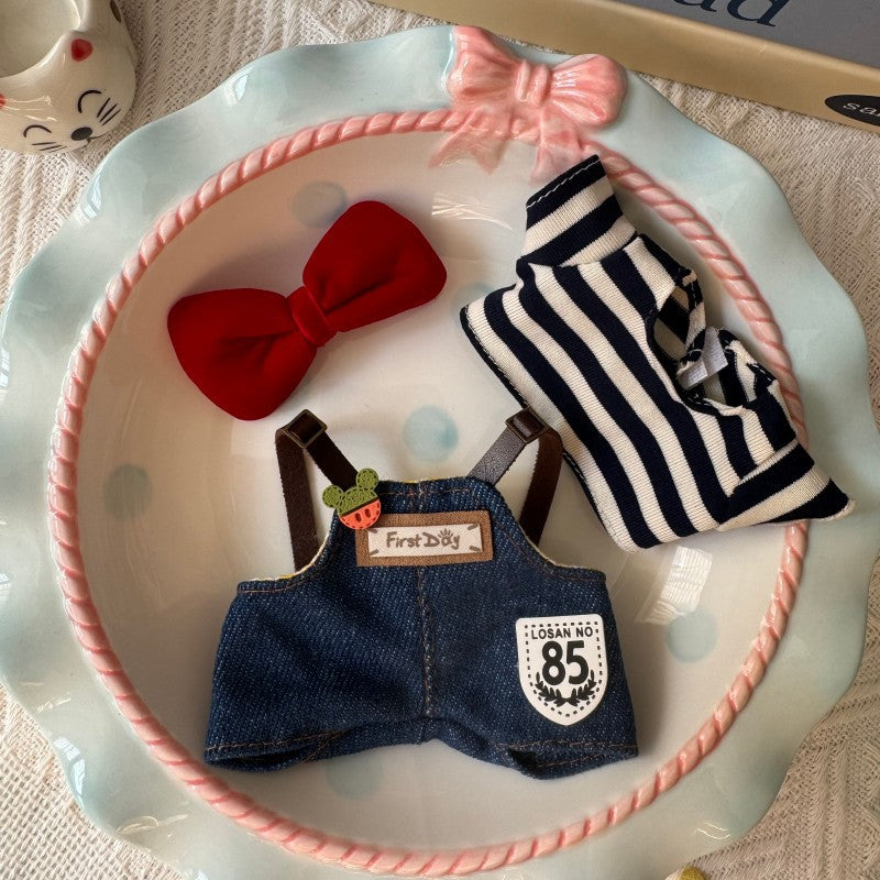 (only-clothes) 17cm Labubu Mickey Family Labubu Baby Clothing Replacement Outfit First Generation Macaron Second Generation Sitting Sitting