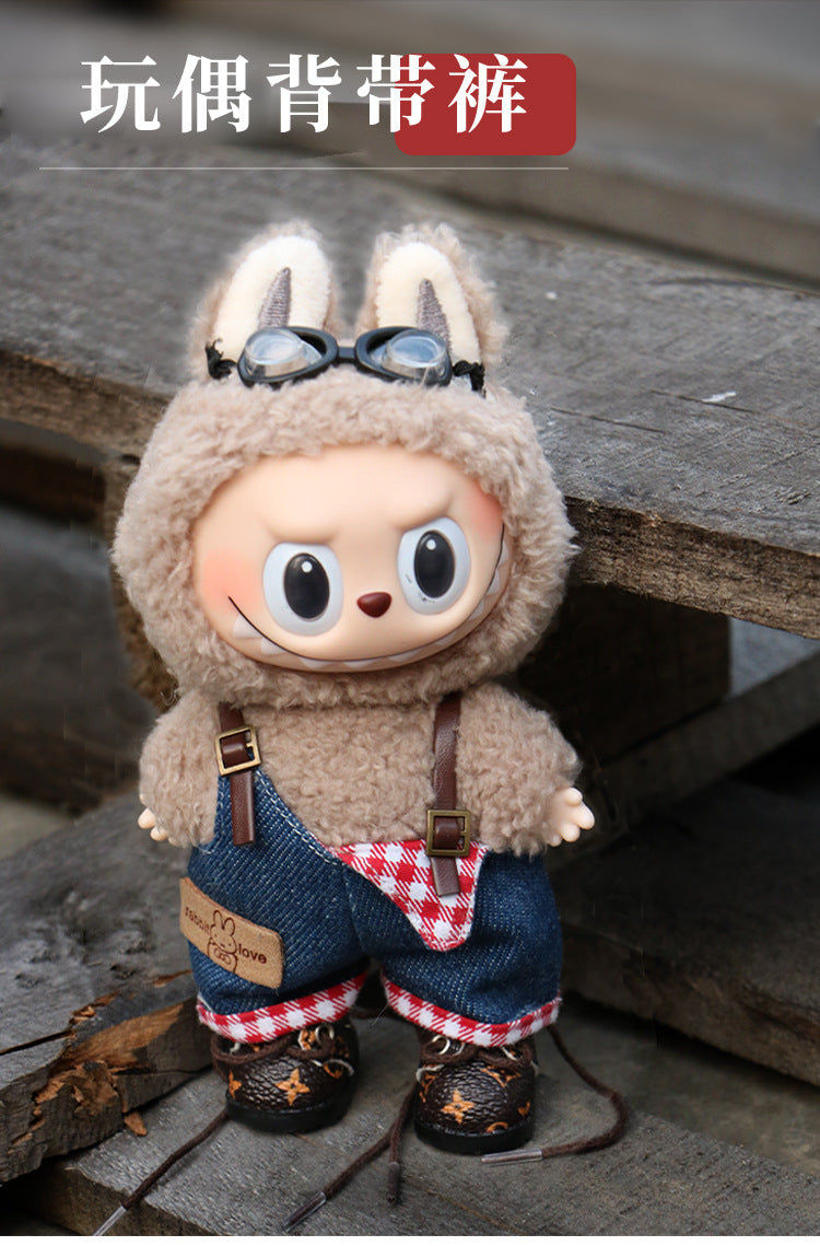 In Stock 17cm Labubu Overalls Labubu Doll Clothes Replacement 10cm Doll Clothes Wholesale