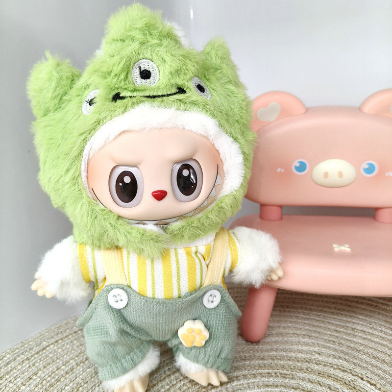 (only-clothes) Labubu Doll Clothes Vinyl Cloth Doll 17cm Cute Dress-Up Casual Outfit Skirt Plush Toy Clothes