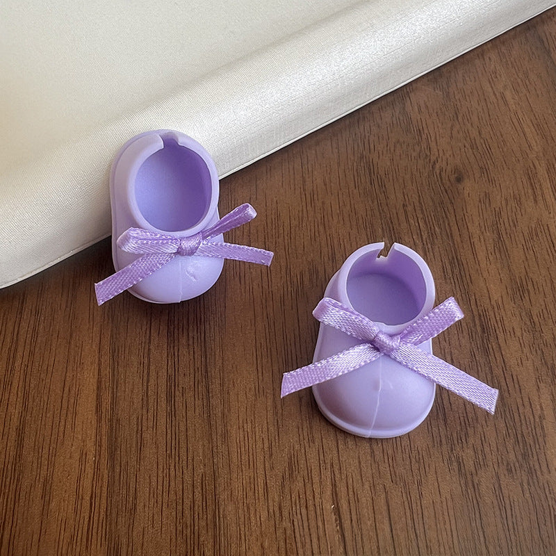 (only-clothes)[Only Boots] Labubu Vinyl Doll Accessories Labubu Dress-Up Party Bow Shoes