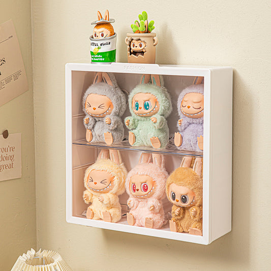Labubu Display Box Wall-Mounted Labubu Vinyl Doll Storage Box Cotton Doll Plush Toy Transparent Doll Cabinet 