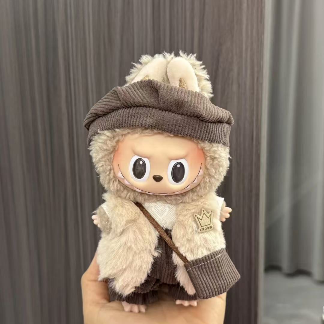 (only-clothes) Labubu Doll Clothes Labubu 17cm Pendant First and Second Generation Vinyl Plush Doll Replacement Clothes Set Accessories
