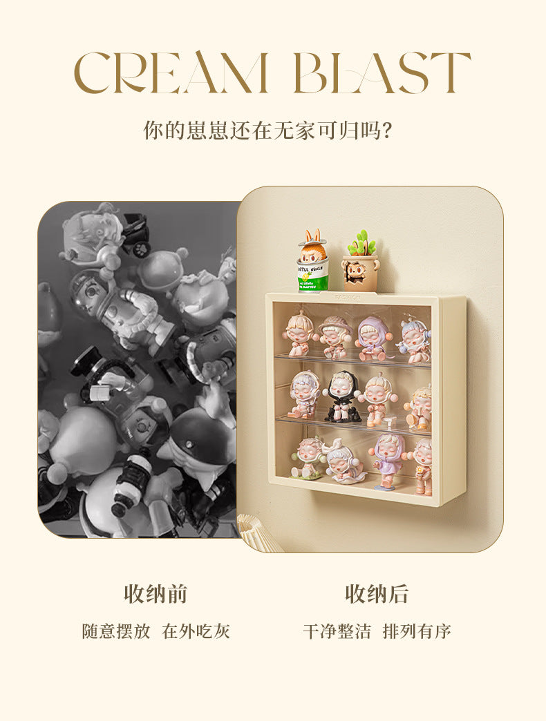 Labubu Display Box Wall-Mounted Labubu Vinyl Doll Storage Box Cotton Doll Plush Toy Transparent Doll Cabinet 