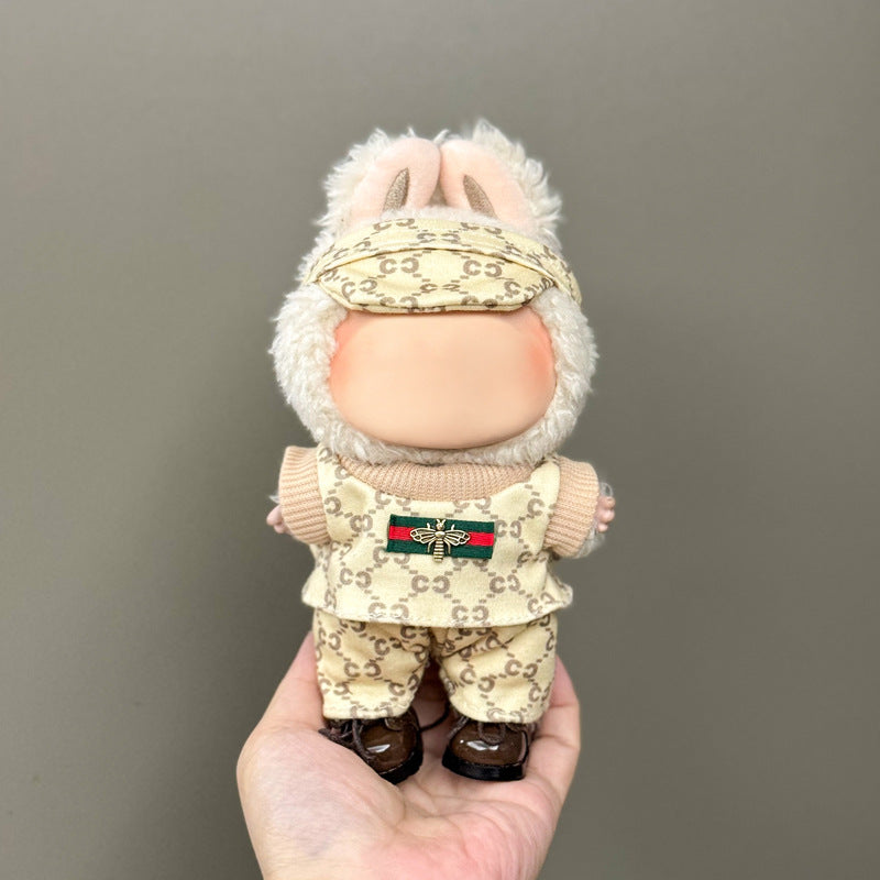 (Only-Clothes) Clothes Only Suitable for Generation Second Generation and Third Generation Pull Clothes 17cm Blind Box Pendant Trendy Vinyl Doll Cloth Ragdoll