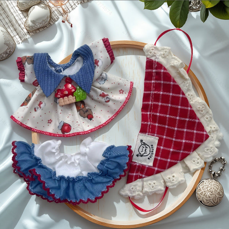 (Only-Clothes) 17cm Automobiles Curtain Cloth First Generation Second Generation Can Wear Doll Clothes for Clothes Labubu Pendant Doll Can Wear Doll Clothes Suit