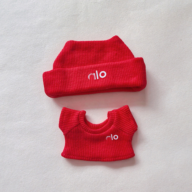 Baby Clothes Suitable for First, Second, and Third Generation 17cm Labubu Macaron Blind Box Sitting Party Logo Knitted Set 