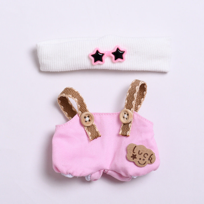 (only-clothes) First and Second Generation Labubu Pendant Luck Overalls Hat Set Labubu Dress-Up Doll Clothes