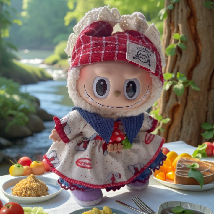 (Only-Clothes) 17cm Automobiles Curtain Cloth First Generation Second Generation Can Wear Doll Clothes for Clothes Labubu Pendant Doll Can Wear Doll Clothes Suit