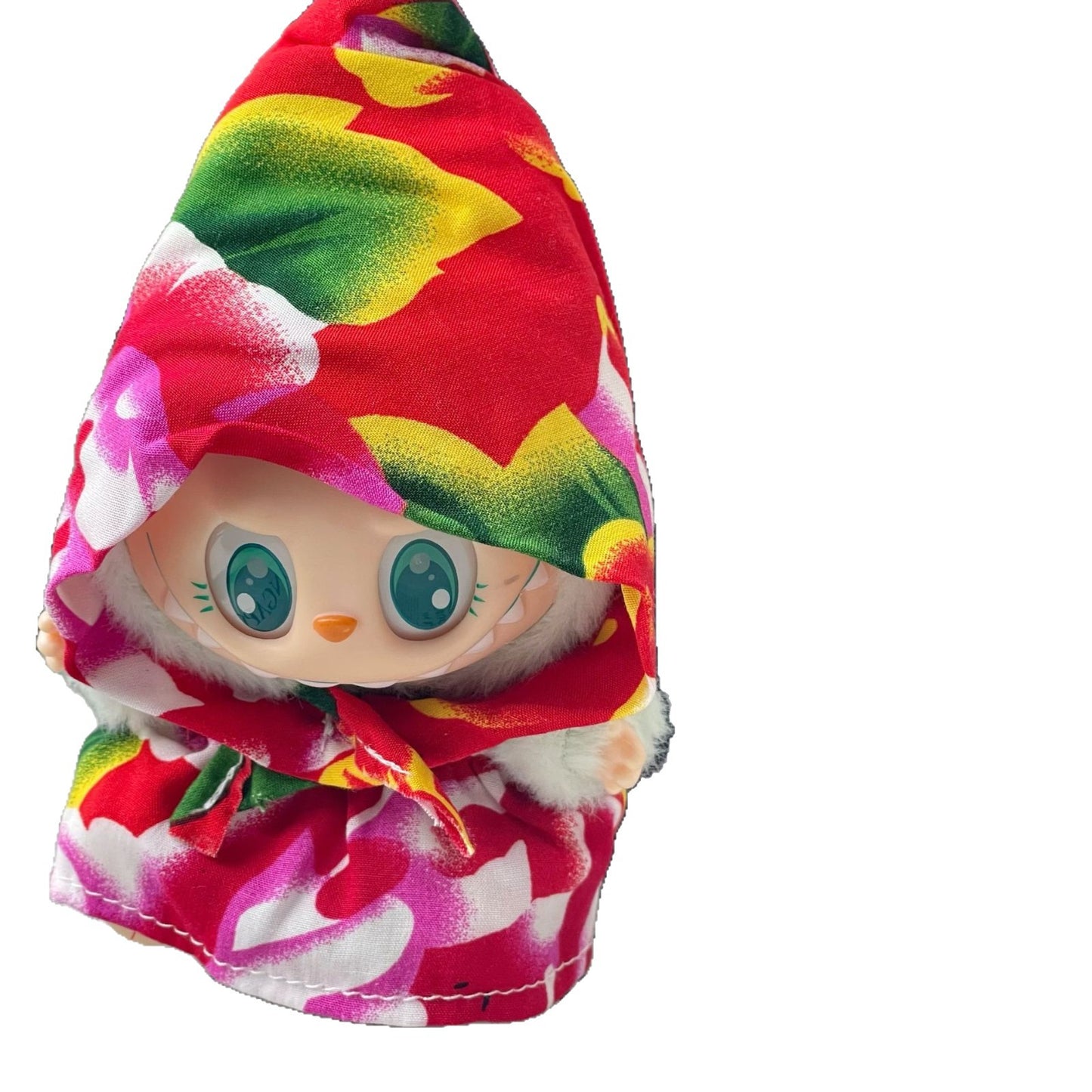 (only-clothes) Labubu One-piece Hat Set Only Clothes First and Second Generation Labubu Cute Baby Clothes Red Floral Doll Dress