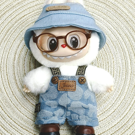 (only-clothes) Labubu Doll Clothes Vinyl Cloth Doll 17cm Cute Dress-Up Casual Outfit Skirt Plush Toy Clothes