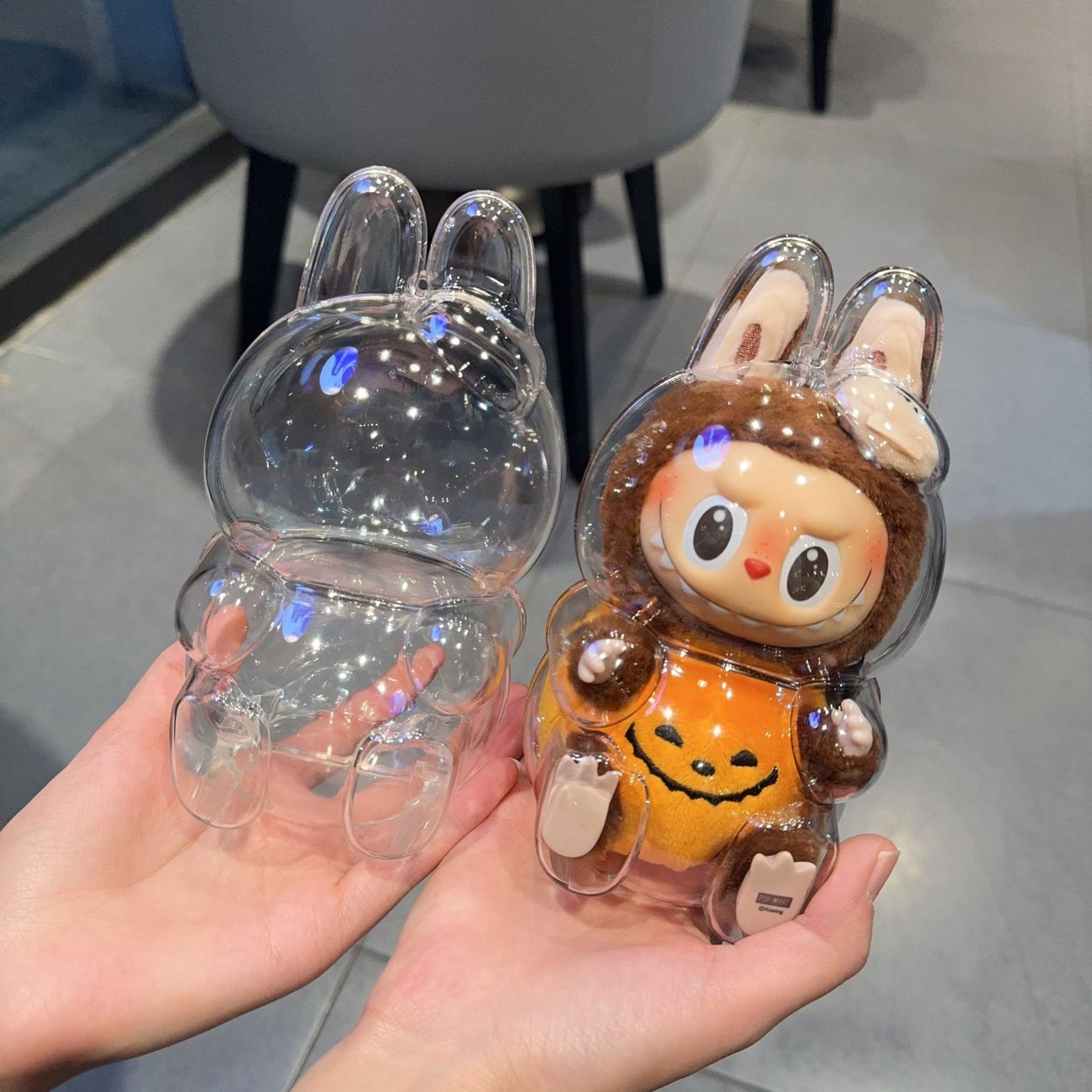 2nd Generation Labubu Sitting Party LABUBU Transparent Protective Case Doll Protective Cover Outfit Bubble Mart 