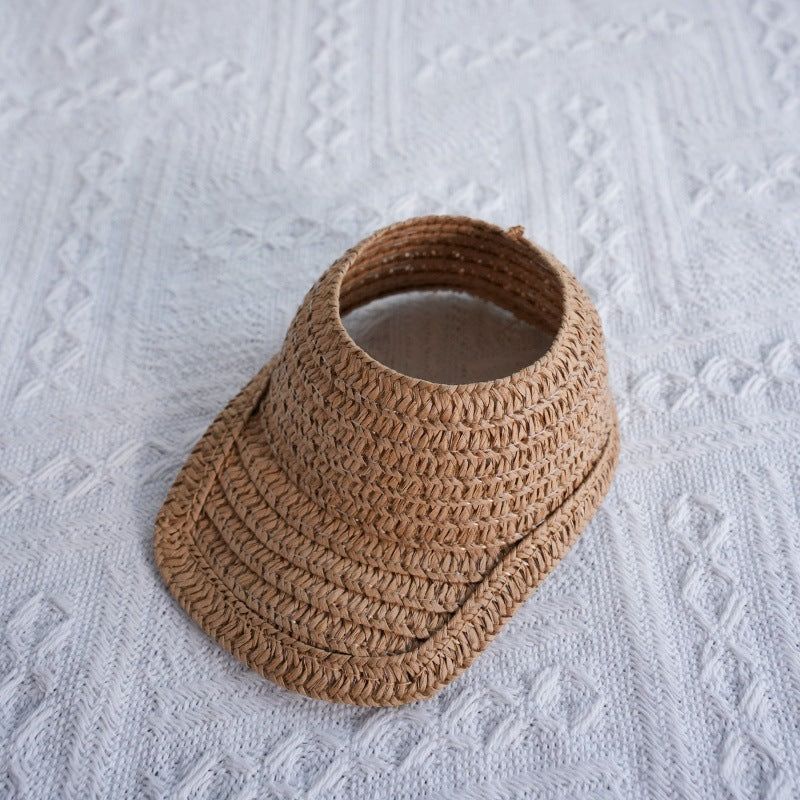 (only-clothes) Labubu Open Top Straw Hat Woven Hat Party Costume Accessories Pastoral Style Labubu Baby Clothes Decoration Accessories
