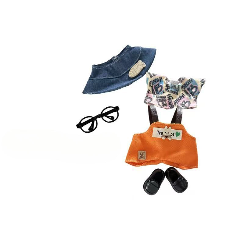 (only-clothes)[Only Clothes] Labubu Clothes First and Second Generation Labubu Plush Toy Doll Overalls Cute Set